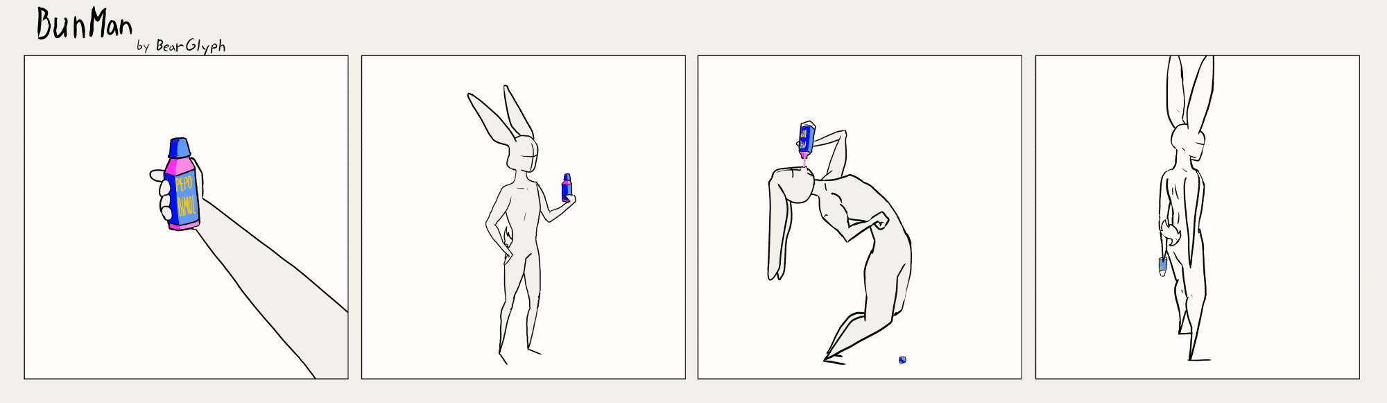 Bunman drinks an entire bottle of pepto bismol and then falls down really, really hard.